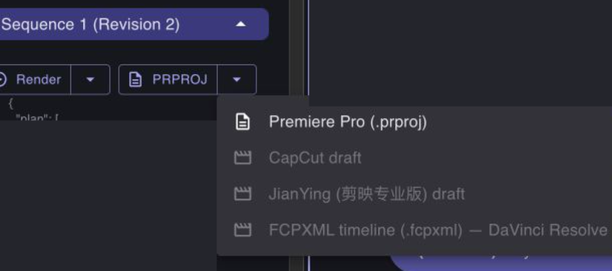 Zonic sequence controls for rendering and professional editing exports